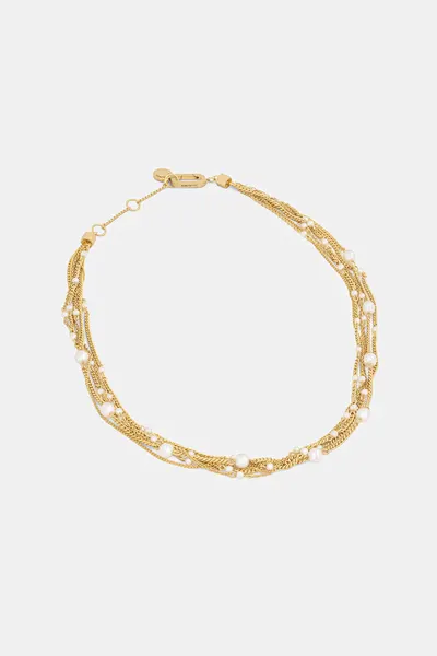 AllSaints lănțișor pentru femei din alamă cu zirconiu cubic
