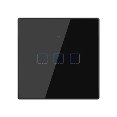 Wi-Fi Smart Touch Eu 3 Gang 1 Way Switch Black