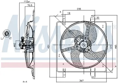 Ventilator radiator (cu carcasa) potrivit FORD KA 1.3 1.6 09.96-11.08