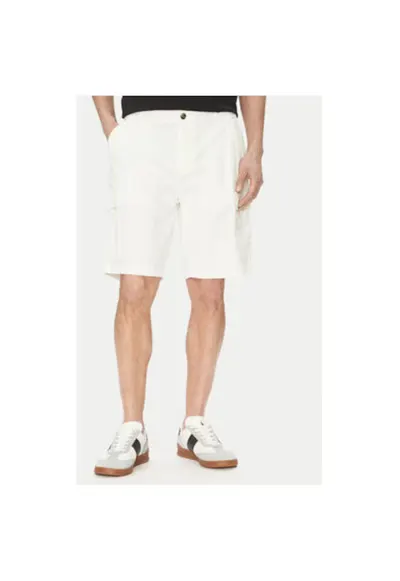 Pantaloni scurti barbati TW536 - Bumbac - Alb - Alb