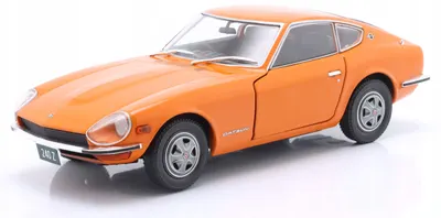 Model de colecție WHITE BOX Modern: Automobile - Datsun 240 Z, orange, RHD, 1969