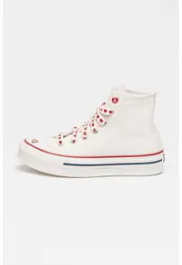 Tenisi mid-high Chuck Taylor All Star Eva Lift - Rosu inchis/Alb murdar