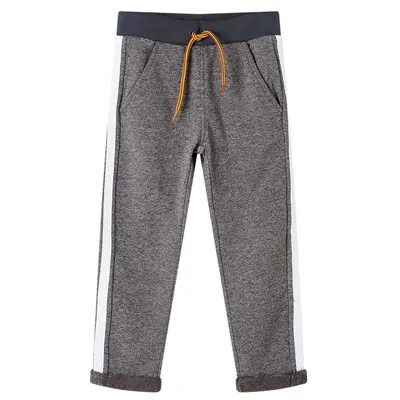 Pantaloni de trening pentru copii, gri închis melanj, 104
