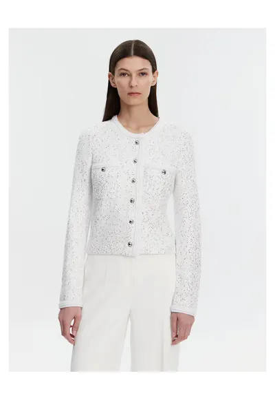 Cardigan dama MF460Z6F5L - alb