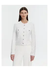 Cardigan dama MF460Z6F5L - alb -