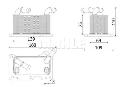Radiator ulei termoflot potrivit VOLVO V60 II, V90 II, XC60 II, XC90 II 2.0DH 2.0H 04.19