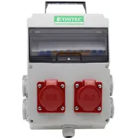 Tablou de santier echipat cu doua prize industriale trifazate de 16 A si 4 prize shuko de 16 A