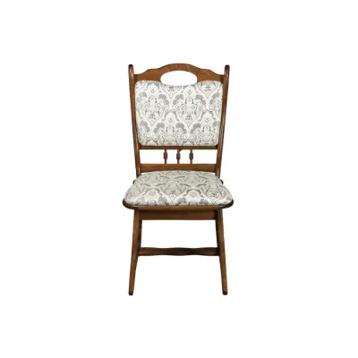 Scaun living FLANDER, cadru nuc + stofa print 02, 50x48x95 cm
