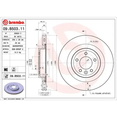 Disc frana BREMBO 09.B503.11