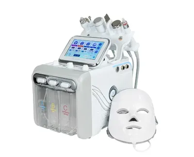 Combina Cosmetica Profesionala Hydrafacial 7 in 1 | Hidradermabraziune, Radiofrecventa si Masca LED