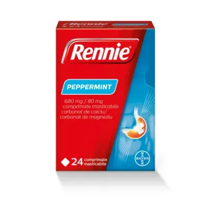 Rennie Peppermint, Bayer | 24 comprimate masticabile