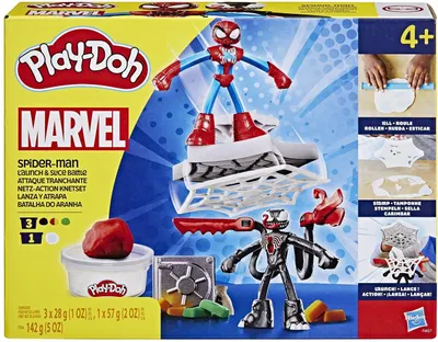 Set cu plastilină Play-Doh Marvel - Spider-Мan, Launch And Slice Battle