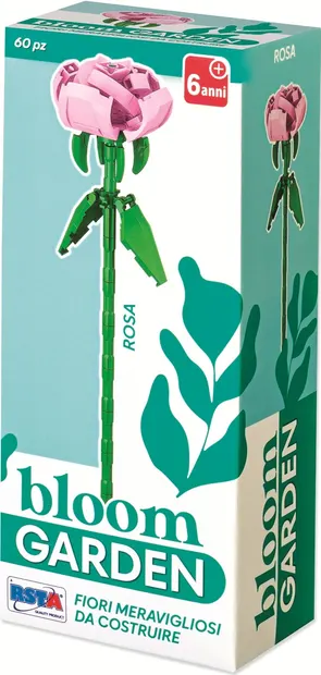 Mini constructor RS Toys Bloom Garden - Trandafir, 60 piese