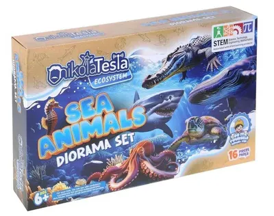 Dioramă cu nisip pentru joacă Nikola Tesla - Marine creatures, 16 piese