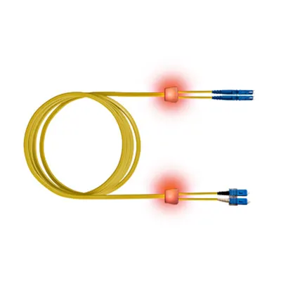 FO LED Patch Cord, Duplex, E2000/SCD, E09/125 OS2, 3m