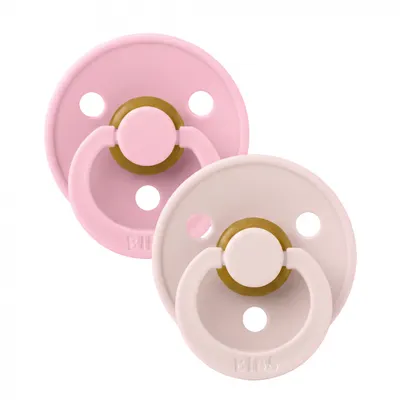Set 2 suzete Bibs Colour Latex tetina rotunda 6 luni + PetalBaby Pink