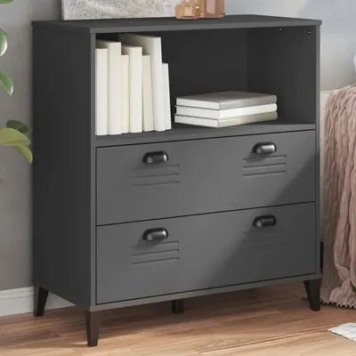 vidaXL Bibliotecă „VIKEN”, gri antracit, 80x40x90 cm, lemn prelucrat