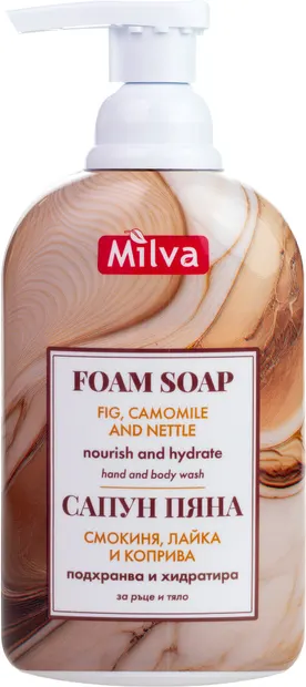 Milva Săpun-spumă, hrănitor și hidratant, 300 ml