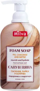 Milva Săpun-spumă, hrănitor și hidratant, 300 ml