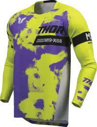 Tricou atv cross copii Thor Launchmode Bleach, culoare verde mov, marime 2YXS