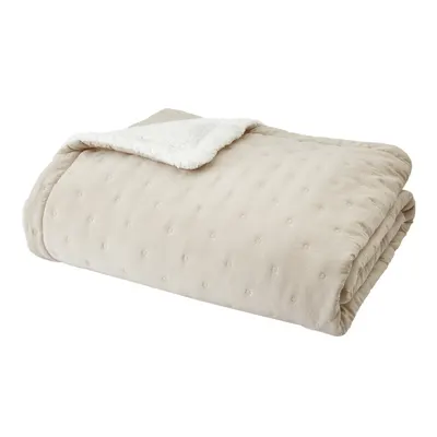 Cuvertură crem matlasată din sherpa 220x230 cm Cosy Nori – Catherine Lansfield