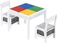 Set masă pentru copii cu două fețe cu 2 scaune Ginger Home
