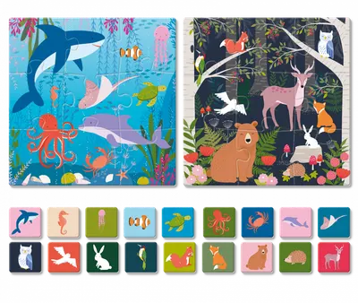 Puzzle educativ - Play Dudu: Little Detective-Find the animals