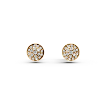 Cercei din aur galben cu diamante de 0.17ct