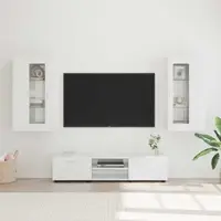 vidaXL Set comodă TV FLORIN 3 buc. Alb lucios Lemn prelucrat