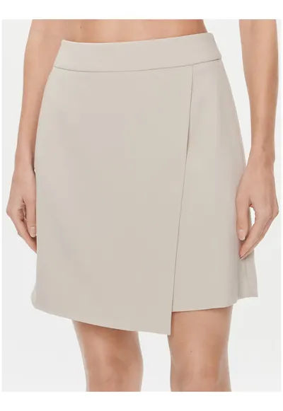 Fusta Dama - trapezoidala - casual - bej - poliester/viscoza/modal