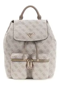 Rucsac cu model monograma Manhattan II - Gri deschis/Maro taupe