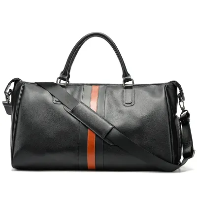 Geanta de calatorie, Alviro GT3803, piele naturala, Negru