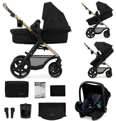 Cărucior combinat 3 în 1 KinderKraft - Moov 2, Pure Black