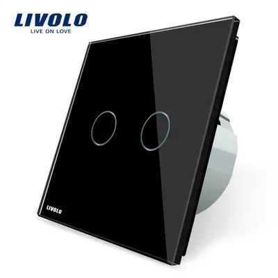 Intrerupator dublu tactil Negru