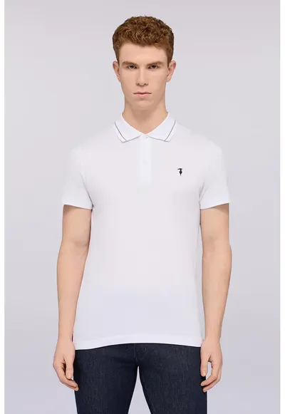 Tricou polo din bumbac - Alb optic
