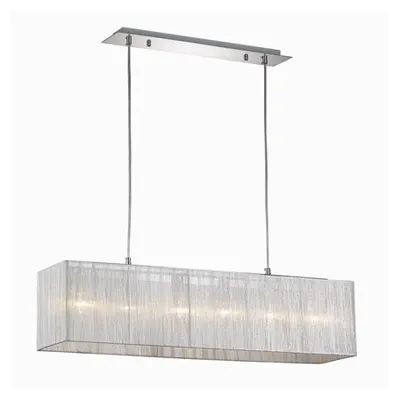 Lustra Missouri, 6 becuri, dulie E14, L:800 mm, H:250/1150 mm, Argintie
