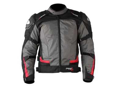 Geaca moto textila scurta PGS 12-13-2650, protectii coloana, coate si umeri, culoare gri negru, marime L