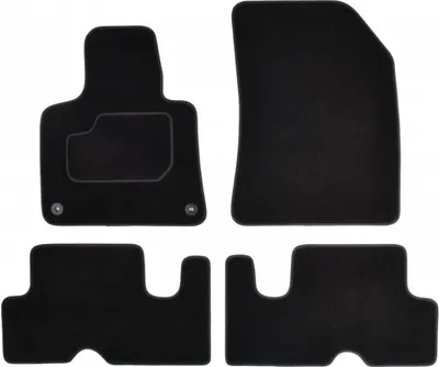 Covor podea MAMMOOTH Velours, 4 buc., fata spate, set, culoare neagra, potrivit CITROEN C4 GRAND PICASSO II, C4 PICASSO II 02.13-, Van, 5 places