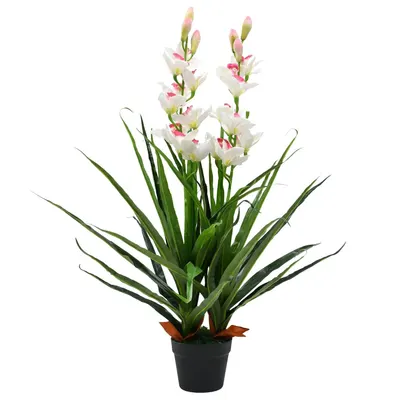 Gossi planta artificiala orhidee cymbidium cu ghiveci 100 cm verde