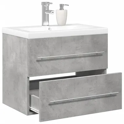 Gossi set mobilier de baie, 2 piese, gri beton, lemn compozit