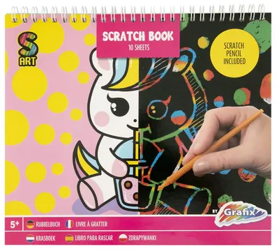 Grafix Scratch Book - Unicorn, 10 foi