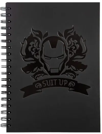 Caiet cu spirală Cool Pack Black - Disney 100, Iron Man, B5, pătrate mici, 100 foi