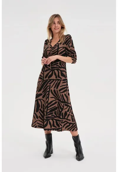 Rochie midi maro - Coffee