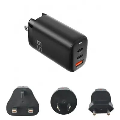 Alimentator 2x USB-C 3.1 + USB3.0 PD 3.0 65W + 3 adaptoare pentru calatorii