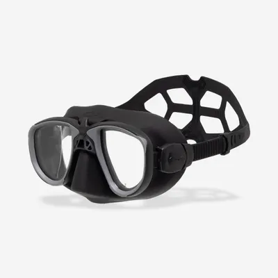 Mască activități sportive submarine, apnee și scufundări C4 Carbon marțian Negru