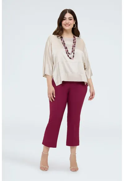 Pantaloni crop evazati - Visiniu