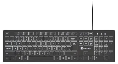 Tastatură Natec - Herring Glow, iluminare din spate albă, neagră