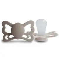 FRIGG Butterfly Size 2:6-18 months suzetă Portobello/Cream 2 buc