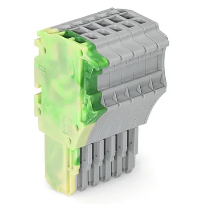 1-conductor female plug; 1.5 mm²; 6-pole; 1,50 mm²; green-yellow, gray