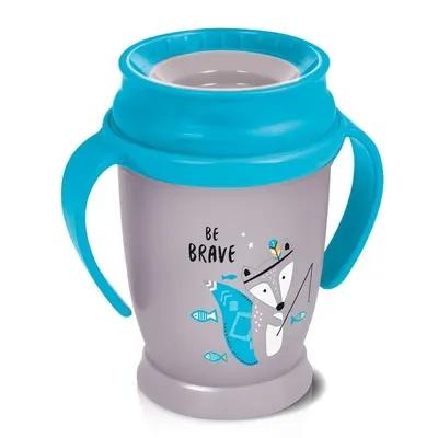 Cana cu manere Lovi - Junior, Indian Summer, 250 ml, 12+ luni, albastru